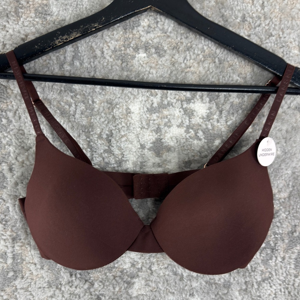 New Danskin Size 36C Hidden Underwire Smooth Padded T-Shirt Bra Brown Womens